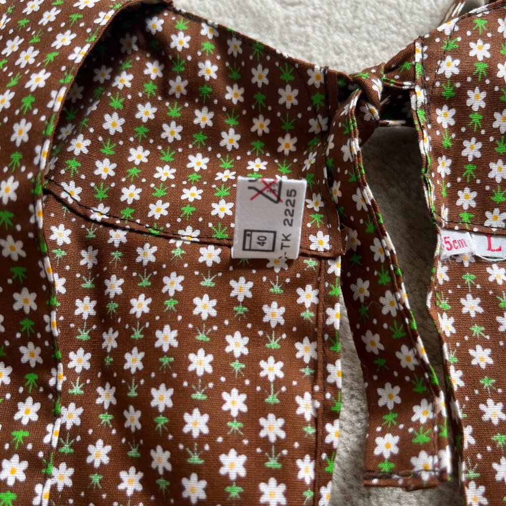 Vintage Japanese Calico Print Cotton House Dress / Apron Women's Large - Picture 13 of 15